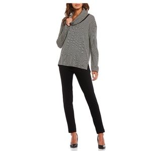 Calvin Klein Cowl Neck Long Sleeve Marled Knit Pullover Statement Sweater
